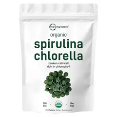 GENERICO - Microingredients Organic Spirulina Chlorella 720 tabletas