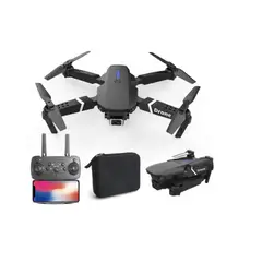 GENERICO - DRON PROFESIONAL PORTÁTIL E88 COLOR NEGRO Y PLOMO