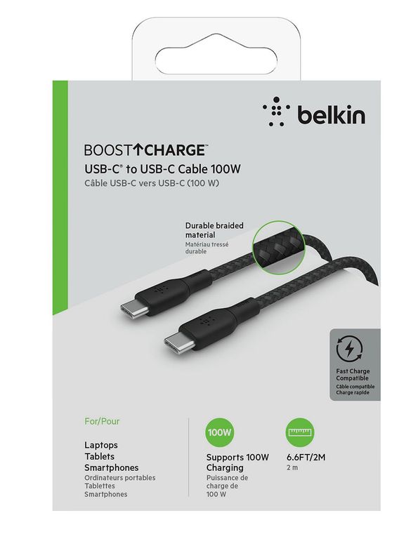 CABLE USB C POR AMBOS LADOS 100 W DE 2 METROS