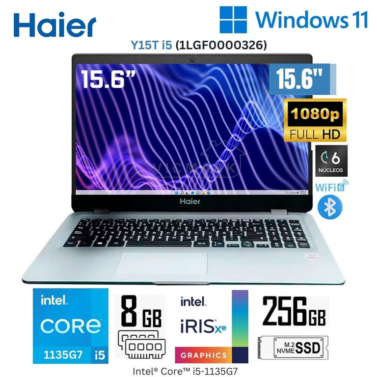 Laptop Y15T I5 Intel Corei5-1135G7 8GB RAM 256GB SSD 15.6"  FHD Intel Iris Xe 1LGF0000326