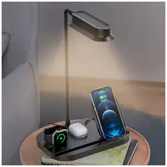 KELLER - Lámpara LED Flexible con Carga Inalámbrica 4 en 1 Negro T80