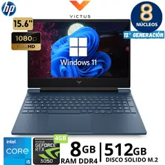 HP - Laptop Victus Gaming 15-FA0021LA Core I5 - 12450H 156 FHD Ram 8GB SSD 512GB WIindows 11