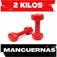GENERICO - Juego de 2 Mancuerna Plastificada 2 kilos Morado