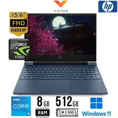 HP - Laptop Victus Gaming 15-FA0021LA, 15.6"FHD, Core I5, RTX 3050, Ram 8GB, SSD 512GB, Windows 11