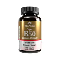 WINDMILL - VITAMINA SUPER B-50 COMPLEX FRASCO 100 TABLETAS