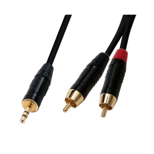 Cable 1 Plug Stereo 3.5mm a 2 Plug RCA 2 Metros BJJ323/2M SOUNDKING