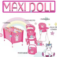BABY KITS - Set de Maxi 5 en 1 para Muñeca Morado y Rosado