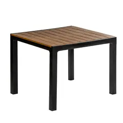 QRUBBER - Mesa ExteriorInterior Cuadrada Modelo Madeira Color Marrón MQ