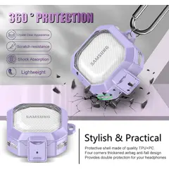 GENERICO - Funda transparente para Samsung Galaxy Buds 2 - Lila