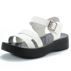 SHANDIAN - Sandalias Dedo Abierto Pantuflas Mujer Beige