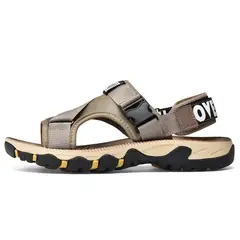 SHANDIAN - Sandalias Dedo Abierto Pantuflas Hombre Negro