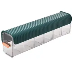 GENERICO - Cesta Organizador Multiuso 6 Divisiones de Acrílico Navidad - Verde Oscuro