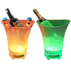 GENERICO - Parlante Hielera Bluetooth Recargable Luz RGB Cubeta Cubo 7 Litros