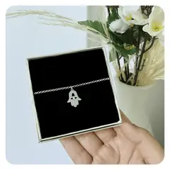 GENERICO - Pulsera Mujer Mano De Fátima Jamsa Novia Joya Regalo Plata
