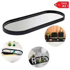INSPIRA - Bandejas de espejo decorativa de tocador organizador PACK X2