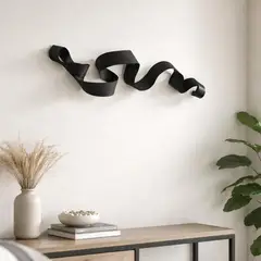MAP DESIGN HOME - Escultura de Pared Curly Black 120x26x7 cm