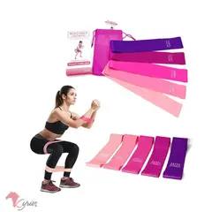 GENERICO - Bandas Ligas Elasticas Resistencia Rosadas Ejercicios Pack 5