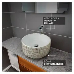 STONE - COMBO BOWL REDONDO LEWIS + HASPER ST-01 + DESAGÜE POP UP CROMADO