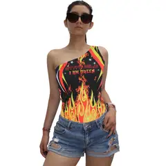 GENERICO - Body Mujer Manga Tarzan Estampado Fuego