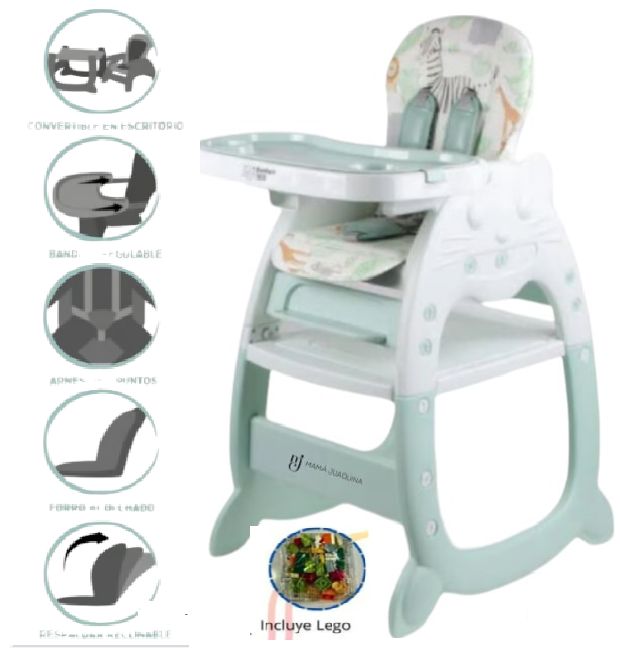 Silla De Comer Escritorio GATITO DELUXE 3 en 1 + Lego