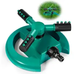 GENERICO - Regador Aspersor 3 Brazos 12 Boquillas Rociador de Jardín Cesped 360°
