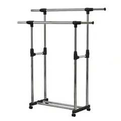 GENERICO - Perchero Doble Colgador de Ropa con Ruedas