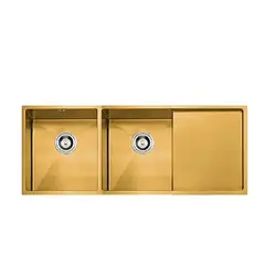 XM - LAVADERO DE COCINA 2 POZAS CON ESCURRIDERO DORADO ULD07-12050