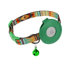 GENERICO - COLLAR DE GATO CON SOPORTE AIRTAG Y CAMPANA - VERDE MEXICANO
