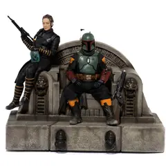 IRON STUDIOS - FIGURA COLECCIONABLE DE BOBA FETT Y FENNEC SHAND EN THRONE 1 10