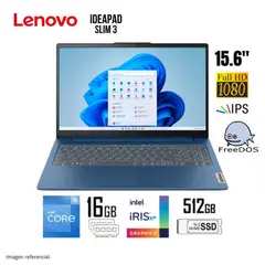 LENOVO - LAPTOP IDEAPAD SLIM 3 INTEL CORE i5 16GB RAM 512GB SSD 15.6” FREEDOS 15IAH8 (83ER001DLM)