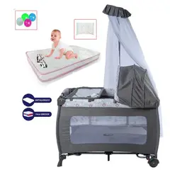 EBABY - Cuna Corral 2 en 1Sally + Colchon