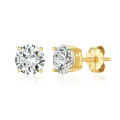 CRISLU - Pendientes de botón solitario brillante