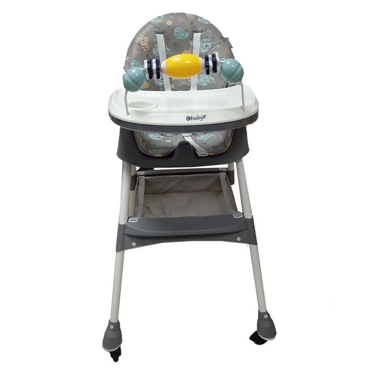 Silla de Comer Plegable Doble Bandeja LULU Gris