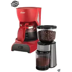 OSTER - Combo Cafetera Bvstdcdr5r + Molinillo de cafe bvstbmh23