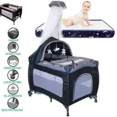 EBABY - Cuna Corral 2 en 1Sally + Colchon
