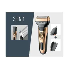 KEMEI - Afeitadora Cortadora Rasuradora Inalambrica 3 en1 KM - 1429