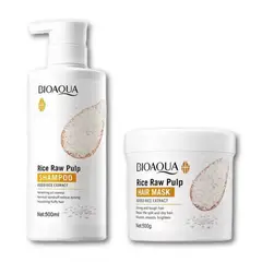 BIOAQUA - PACK SHAMPOO DE ARROZ Y MASCARILLA HIDRATANTE CABELLO