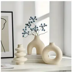 GENERICO - Adorno juego de jarrones de ceramica 3 piezas