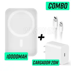GENERICO - Kit Cargador Inalámbrico Magsafe para Iphone 10000 + Cargador 20w