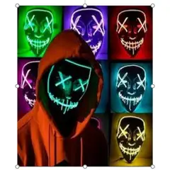 GENERICO - Máscara de purga de Halloween máscara de luz LED