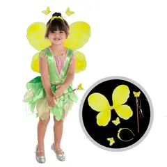 GENERICO - Alitas Mariposa Incluye Alita- Diadema - Varita amarillo