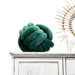 GENERICO - Cojín nudo terciopelo verde botella