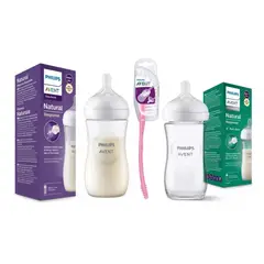 AVENT - Pack Biberone Vidrio 240ml ABS 330ml Y Escobilla Niña