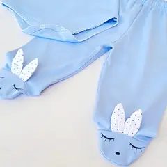 GENERICO - AJUAR BABYLI CONEJITO CELESTE 2 piezas