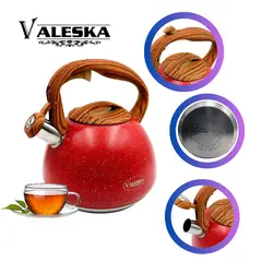 VALESKA - Tetera silbadora en piedra roca volcánica VL-MK590 - ROJO