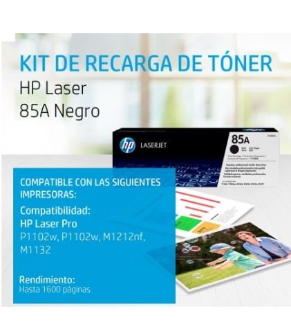 TONER 85A NEGRO (CE285A) LASERJET P1102/M1212/M1132 1600 PAG.