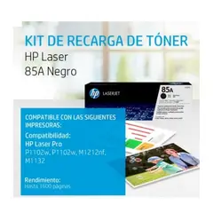 HP - TONER 85A NEGRO (CE285A) LASERJET P1102/M1212/M1132 1600 PAG.