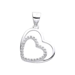 SANTORAL - Dije Corazones Brillo - Plata