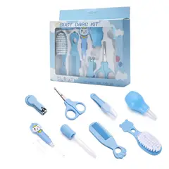 GENERICO - Kit de cuidado del bebé 8 piezas - Celeste