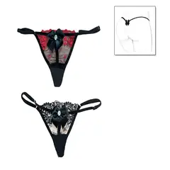 GENERICO - 2 Tangas Bordadas en Organza - Interior